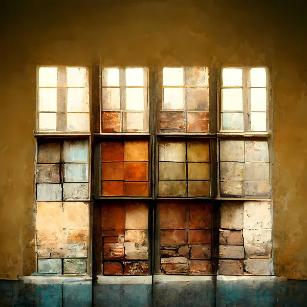 wall with windows texture wallpaper illustration