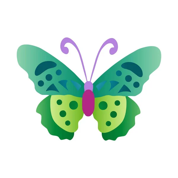 Cartoon Butterly Trendy Craft Paper Graphic Style Design Moderno Para — Vetor de Stock