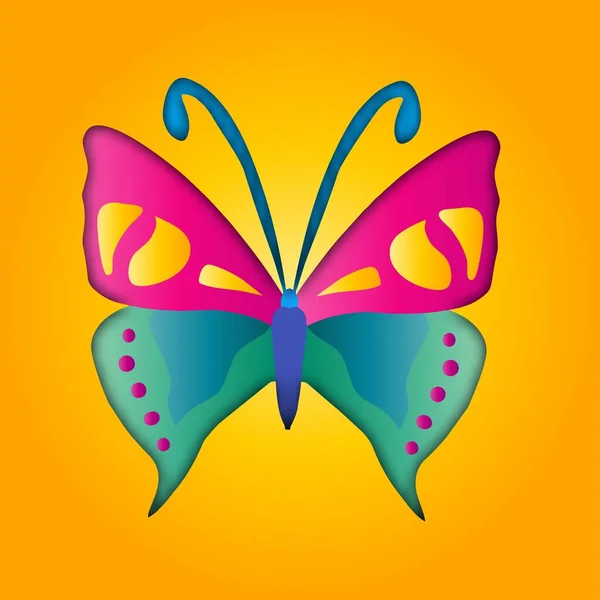 Karikatura Motýl Módním Stylu Řemeslné Grafiky Moderní Design Pro Reklamní — Stockový vektor