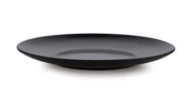 Boş siyah plaka beyaz arkaplanda izole edildi