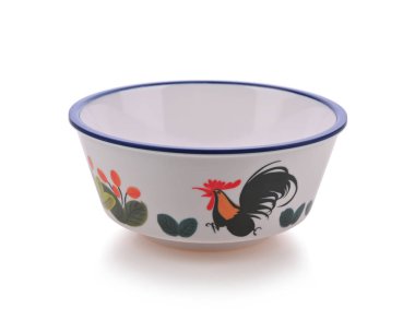 Beyaz zemin üzerinde izole edilmiş tavuk deseninin dikey görüntüsü.