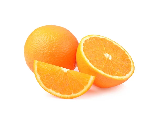 Buah Jeruk Orange Slice Half Dan One Segment Isolated White — Stok Foto