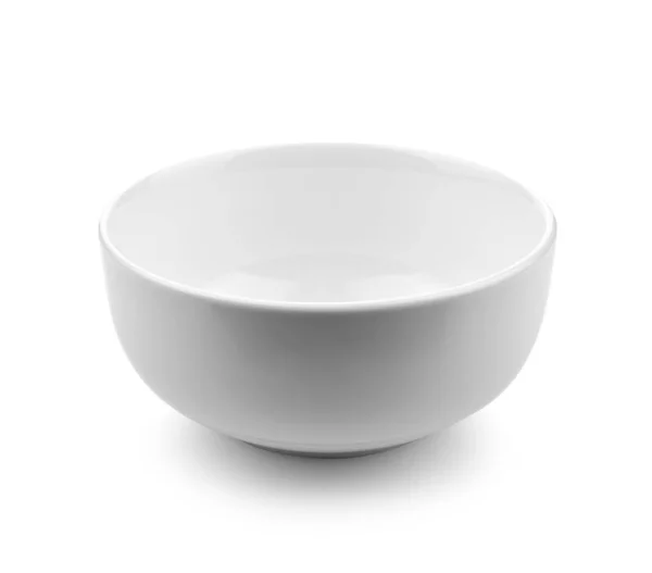 Empty White Ceramic Bowl Isolated White Background — Stock Photo, Image