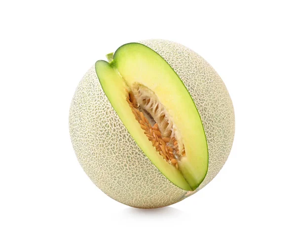 Plastry Melona Melonowego Izolowane Białym Tle — Zdjęcie stockowe