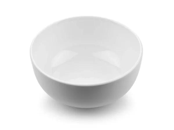 Empty White Ceramic Bowl Isolated White Background — Stock Photo, Image