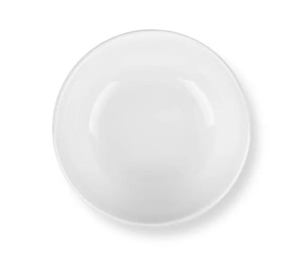 Biała Ceramiczna Miska Odizolowana Białym Tle Widok Góry — Zdjęcie stockowe