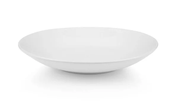 Clean Empty Ceramic Plate Isolated White Blackground — Stock Photo, Image