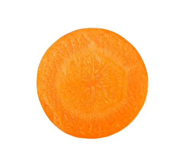 Fresh Carrot Slice Top View Isolated White Background — Stock Photo, Image