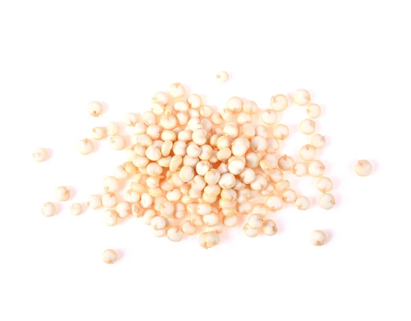 Heap White Quinoa Seeds Isolated White Background Top View — Stock Photo, Image