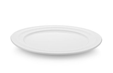 Beyaz arka planda temiz beyaz plaka