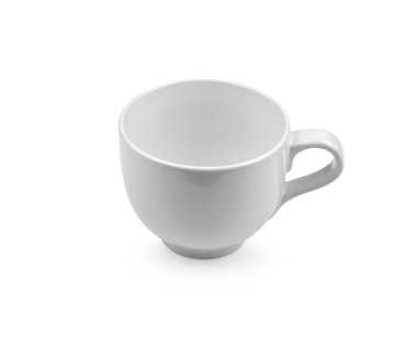 Beyaz arkaplanda izole edilmiş beyaz kupa