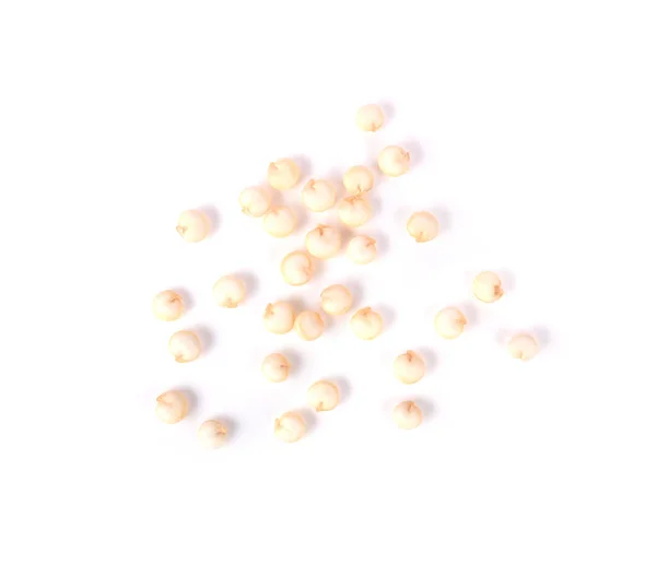 Bílá Quinoa Semena Izolovaných Bílém Pozadí Pohled Shora — Stock fotografie