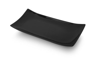 beyaz arkaplanda izole edilmiş siyah dikdörtgen plaka.