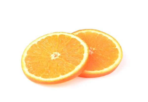 Slices Ripe Orange Isolated White Background — Stock Photo, Image