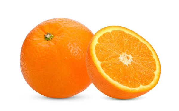 Valencia Orange Navel Orange Isolated White Background Full Depth Field — Stock Photo, Image