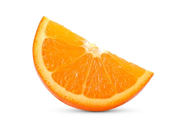 Slice Valencia Orange Navel Orange Isolated White Background Full Depth — Stock Photo, Image