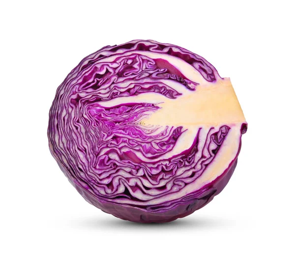 Half Red Cabbage Isolated White Background Full Depth Field — Stock Photo, Image