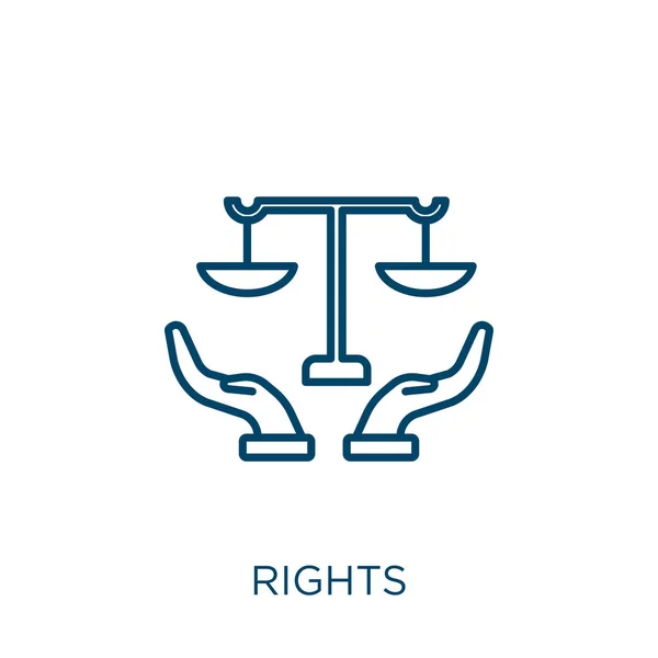 Rechte Ikone Thin Lineare Rechte Umreißen Symbol Isoliert Auf Weißem — Stockvektor