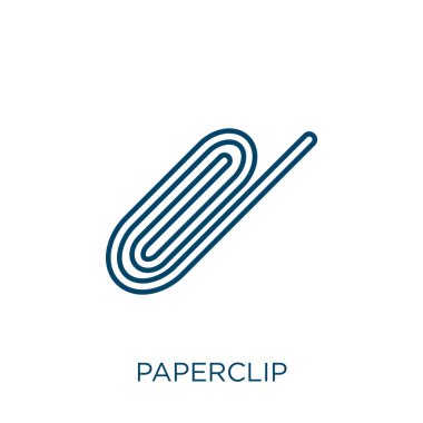 Ataç simgesi. Beyaz arkaplanda izole edilmiş ince doğrusal ataç ana hatları simgesi. Çizgi vektör ataç işareti, ağ ve mobil sembolü