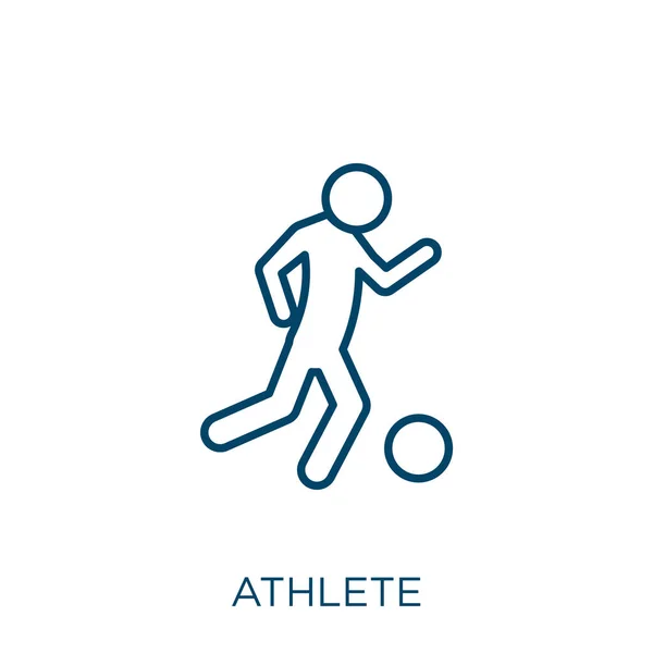 Sporcu Ikonu Beyaz Arkaplanda Izole Edilmiş Ince Doğrusal Atlet Ana — Stok Vektör