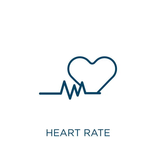 Значок Частоти Серцевих Скорочень Тонка Лінійна Піктограма Контуру Серця Ізольована — стоковий вектор