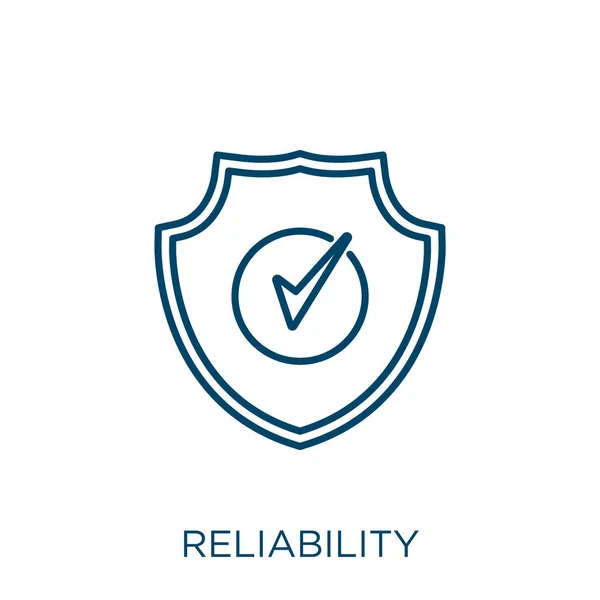 Icône Fiabilité Icône Contour Fiabilité Linéaire Mince Isolée Sur Fond — Image vectorielle