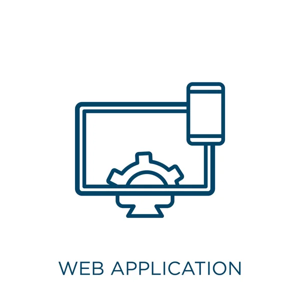Icona Dell Applicazione Web Icona Sottile Del Contorno Dell Applicazione — Vettoriale Stock