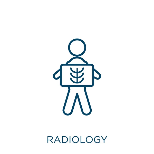 Icono Radiología Esquema Radiología Lineal Delgada Icono Aislado Sobre Fondo — Archivo Imágenes Vectoriales