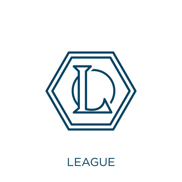 Икона Лиги Тонкий Линейный Контур Лиги Значок Изолирован Белом Фоне — стоковый вектор
