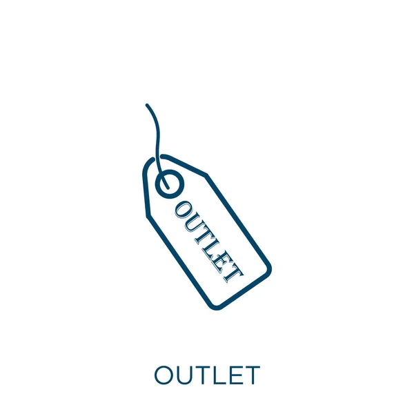 Outlet Icon Thin Linear Outlet Outline Icon Isolated White Background — Stock Vector