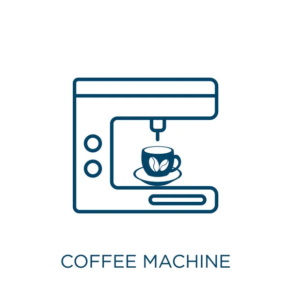 Kaffeemaschinen Symbol Dünne Lineare Kaffeemaschinen Umrisse Isoliert Auf Weißem Hintergrund — Stockvektor