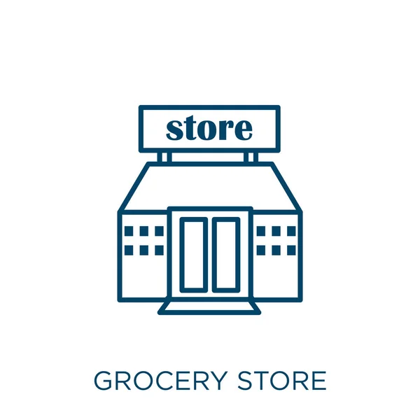 Élelmiszerbolt Ikon Vékony Lineáris Élelmiszerbolt Vázlat Ikon Elszigetelt Fehér Alapon — Stock Vector