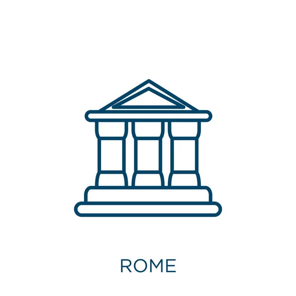 罗马图标 细线形罗马轮廓图标孤立在白色背景上 线形矢量罗马符号 网络和移动符号 — 图库矢量图片