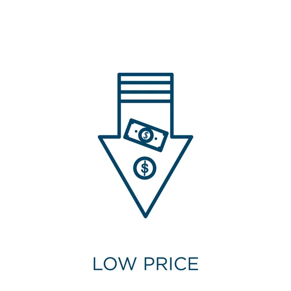 Значок Низкой Цены Тонкий Линейный Значок Низкой Цены Выделенный Белом — стоковый вектор