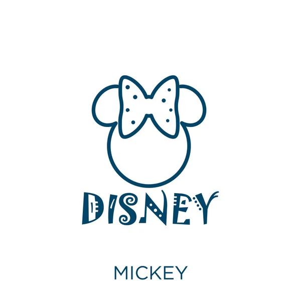 Mickey Ikon Vékony Lineáris Mickey Vázlat Ikon Elszigetelt Fehér Alapon — Stock Vector