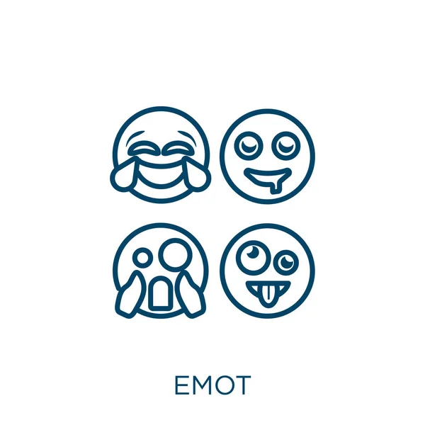 Ikon Emoticon Emoticon Linear Tipis Menguraikan Ikon Yang Diisolasi Pada - Stok Vektor