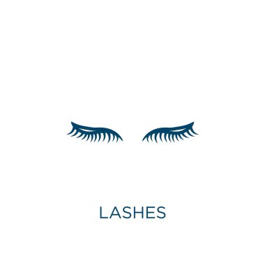 Kirpik ikonu. Beyaz arkaplanda izole edilmiş ince kırbaçlama dış hat simgesi. Çizgi vektör kirpikleri işareti, ağ ve mobil sembolü