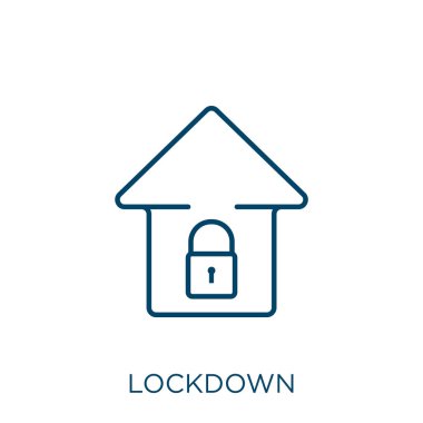 Kilitleme simgesi. İnce doğrusal kilitleme ana hatları simgesi beyaz arkaplanda izole edildi. Satır vektör kilitleme işareti, ağ ve mobil simgesi