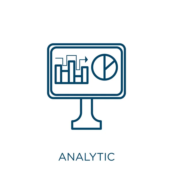 Analytická Ikona Tenký Lineární Analytický Obrys Ikony Izolované Bílém Pozadí — Stockový vektor