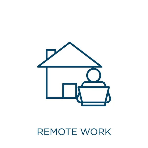 Remote Work Ikone Thin Lineare Remote Work Outline Icon Isoliert — Stockvektor