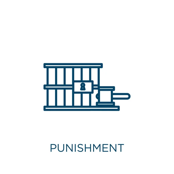 Εικόνα Τιμωρίας Λεπτή Γραμμική Εικόνα Περίγραμμα Τιμωρία Απομονώνονται Λευκό Φόντο — Διανυσματικό Αρχείο