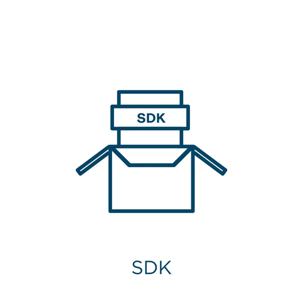 Иконка Sdk Тонкий Линейный Значок Контура Sdk Изолирован Белом Фоне — стоковый вектор