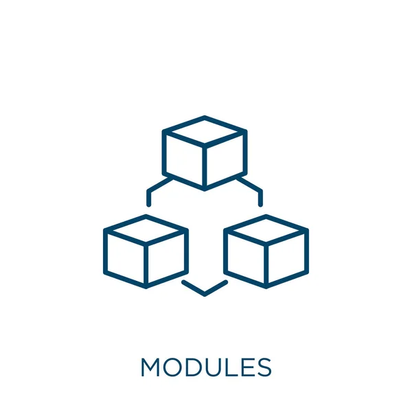 Modul Symbol Dünne Lineare Module Umreißen Das Symbol Isoliert Auf — Stockvektor