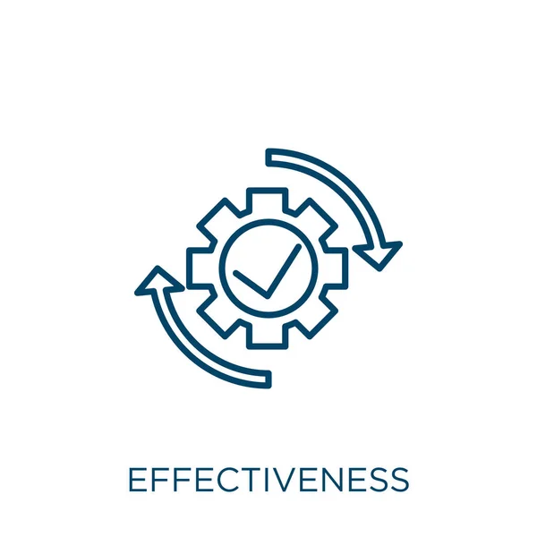 Effectiveness Icon Thin Linear Effectiveness Outline Icon Isolated White Background — Stock Vector
