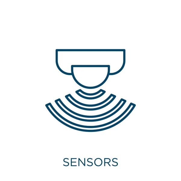 Icono Sensores Sensores Lineales Delgados Esbozan Icono Aislado Sobre Fondo — Vector de stock