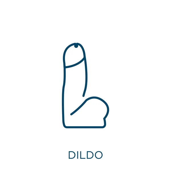 Dildo Icon Thin Linear Dildo Outline Icon Isolated White Background — ストックベクタ