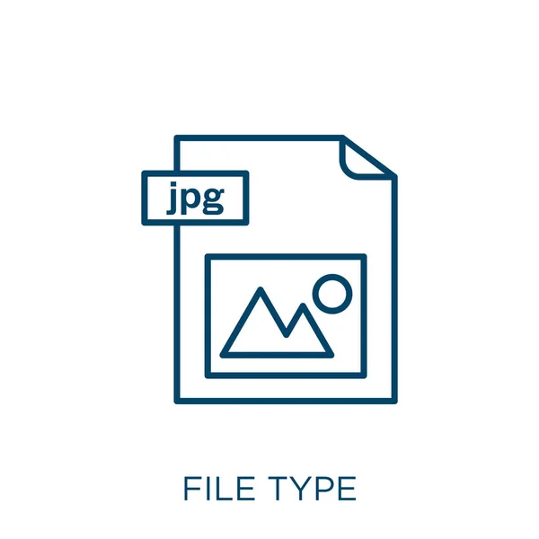 Иконка Типа Файла Иконка Контура Тонкого Линейного Типа Файла Изолирована — стоковый вектор