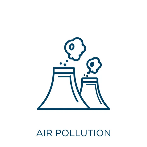 Hava Kirliliği Ikonu Beyaz Zemin Üzerinde Izole Edilmiş Ince Doğrusal — Stok Vektör