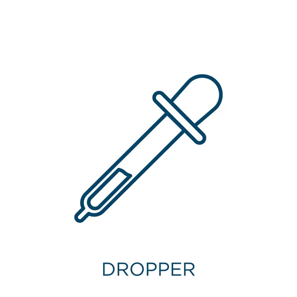 Dropper Symbol Thin Lineare Pipette Umriss Symbol Isoliert Auf Weißem — Stockvektor