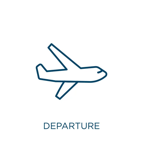 Departure Icon Thin Linear Departure Outline Icon Isolated White Background — Stock Vector